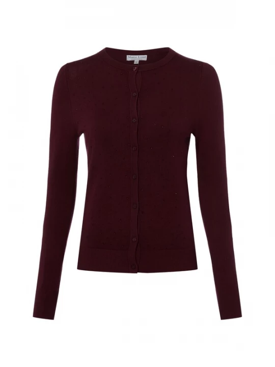 Foto van product Marie Lund Gebreid vest aubergine
