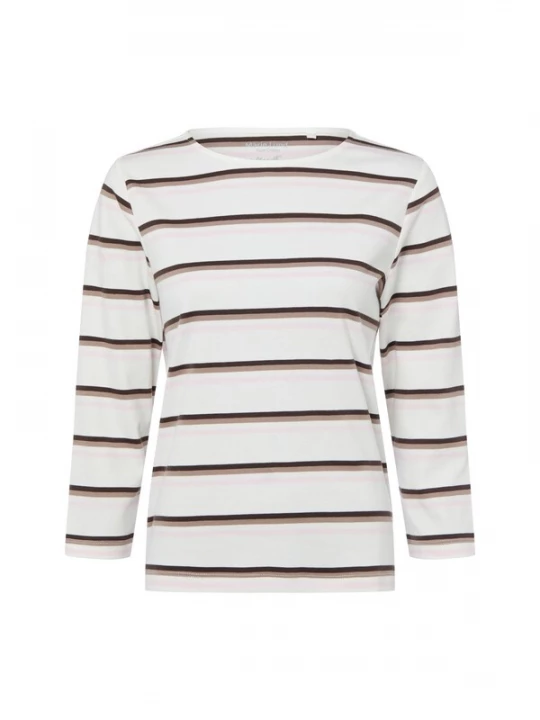 Foto van product Marie Lund Shirt ecru / chocoladebruin / mokka