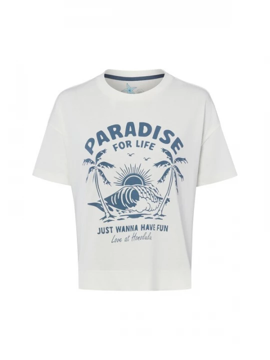 Foto van product Marie Lund Shirt ' Paradise ' ecru / navy