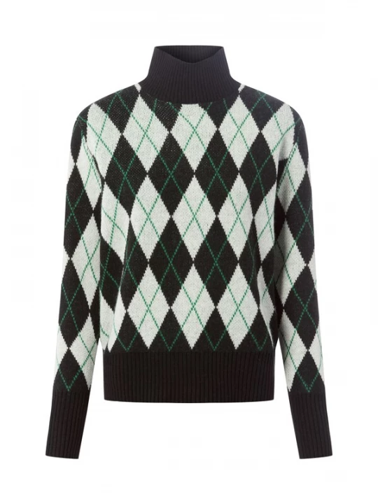 Foto van product Marie Lund Trui groen / zwart / wit