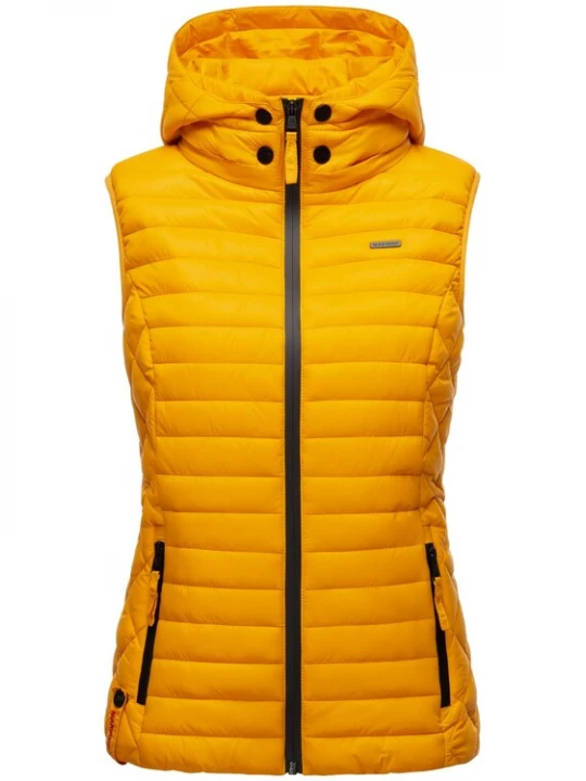 Foto van product MARIKOO Bodywarmer 'Hasenpfote' goudgeel / zwart