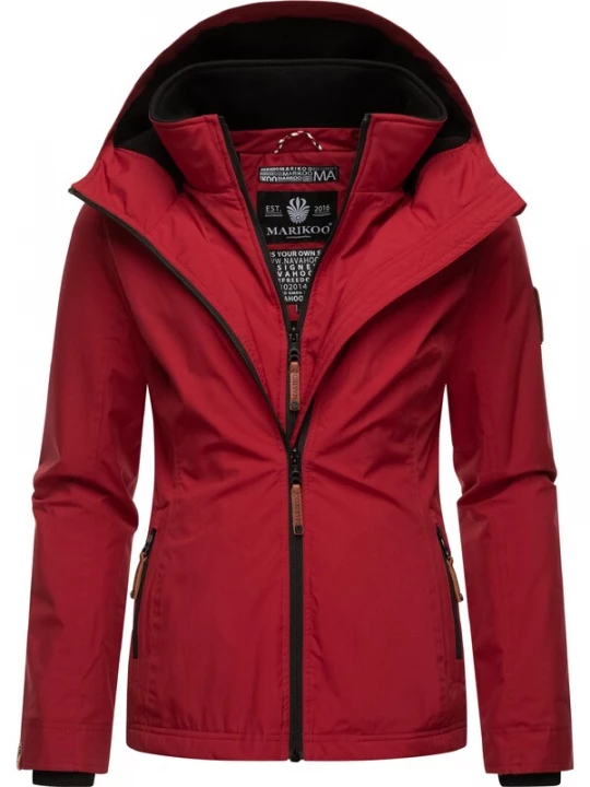 Foto van product MARIKOO Functionele jas 'Erdbeere' bruin / donkerrood / zwart