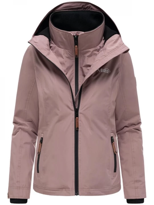 Foto van product MARIKOO Functionele jas 'Erdbeere' mauve / wit