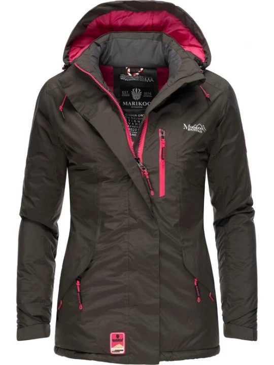 Foto van product MARIKOO Functionele jas 'Rabeaa' antraciet / pink / wit