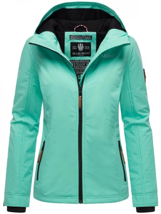 Foto van product MARIKOO Tussenjas 'Brombeere' turquoise / zwart