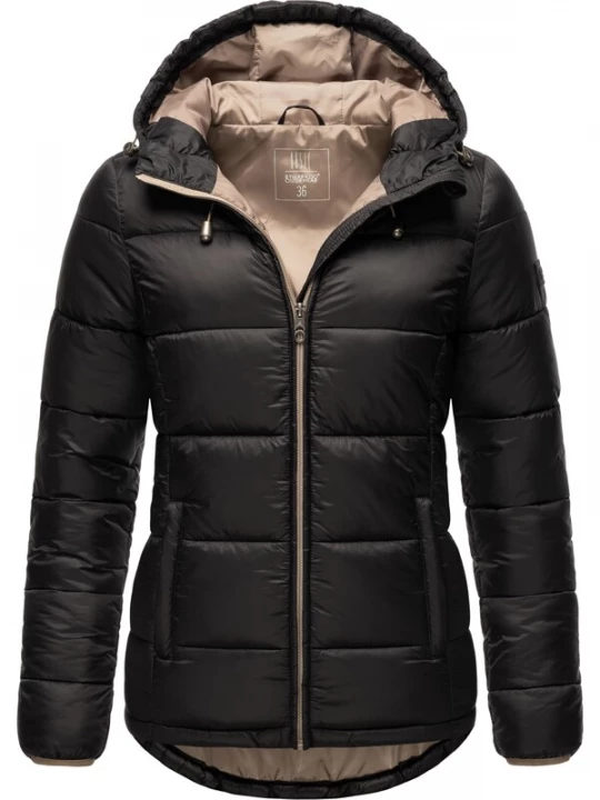 Foto van product MARIKOO Winterjas 'Leandraa' donkerbeige / zwart