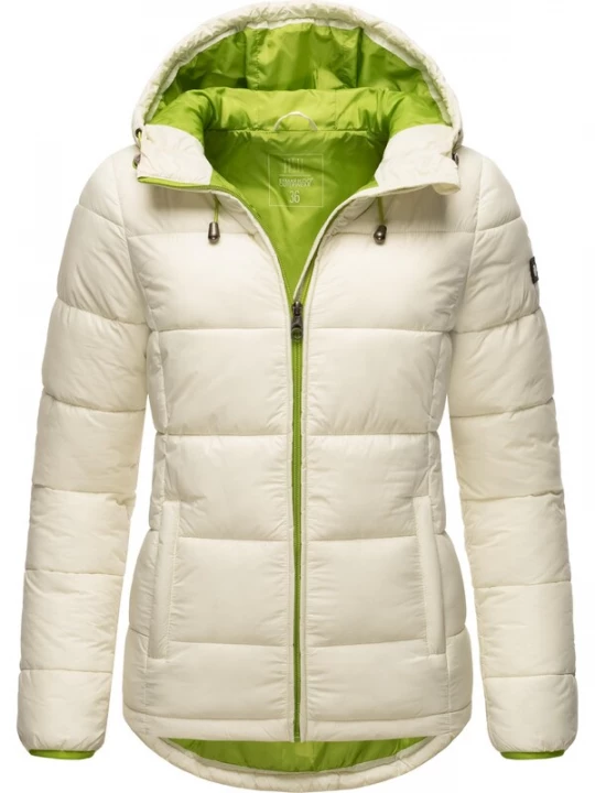 Foto van product MARIKOO Winterjas 'Leandraa' limoen / zwart / wit