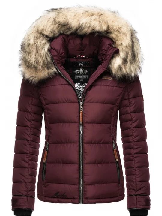 Foto van product MARIKOO Winterjas 'Lerikaa' ecru / bordeaux