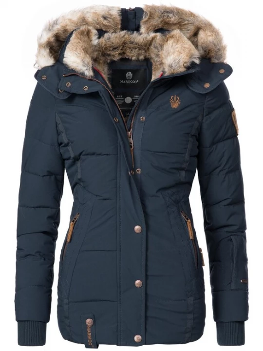 Foto van product MARIKOO Winterjas 'Nekoo' taupe / ecru / navy / cognac