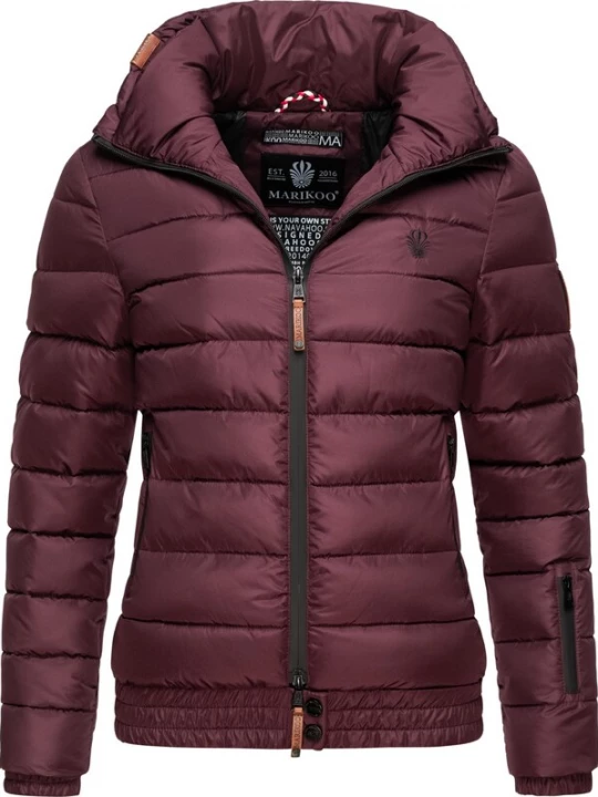 Foto van product MARIKOO Winterjas 'Poison' bordeaux / zwart / wit