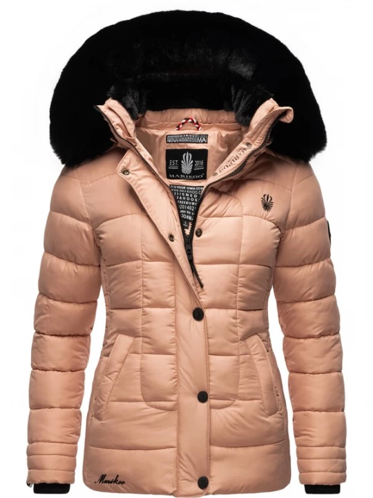 Foto van product MARIKOO Winterjas 'Qesraa' oudroze / zwart