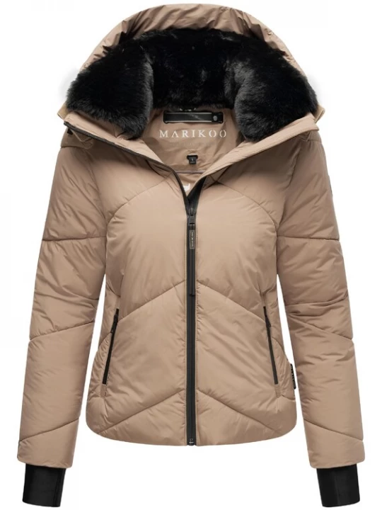 Foto van product MARIKOO Winterjas 'Simaraa XVI' donkerbeige / zwart