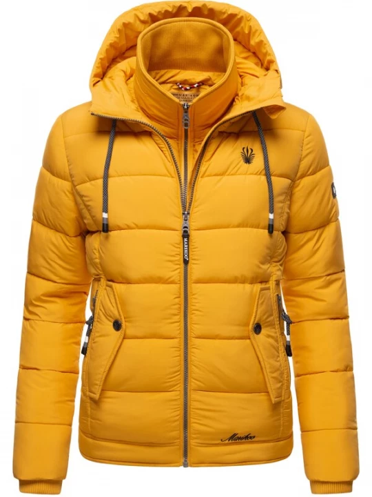 Foto van product MARIKOO Winterjas 'Taisaa' geel / zwart / wit