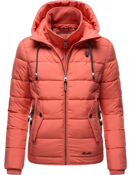 Foto van product MARIKOO Winterjas 'Taisaa' koraal / zwart / wit