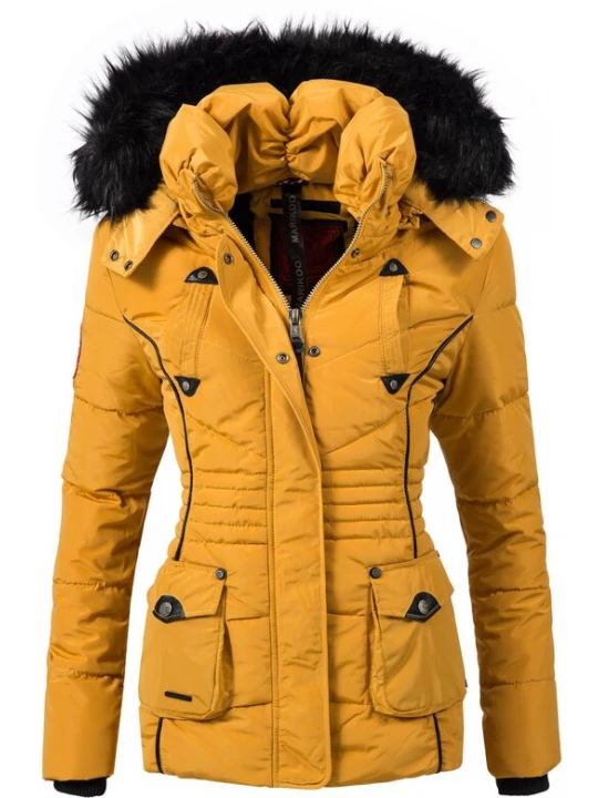 Foto van product MARIKOO Winterjas 'Vanilla' geel / zwart