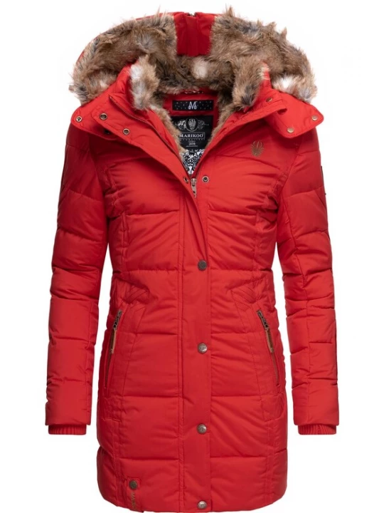 Foto van product MARIKOO Wintermantel bruin / rood