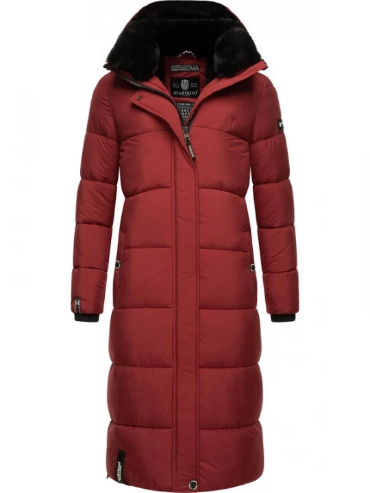 Foto van product MARIKOO Wintermantel donkerrood / zwart / offwhite