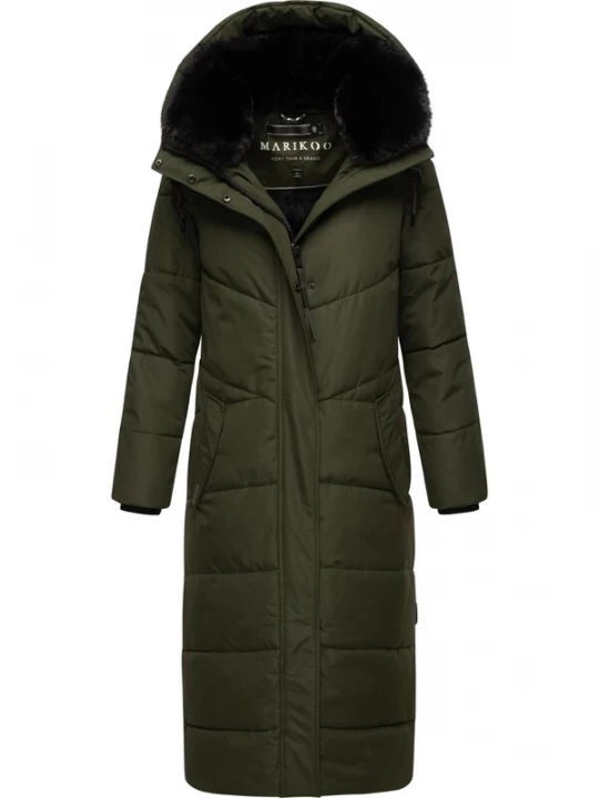 Foto van product MARIKOO Wintermantel 'Hingucker XIV-1' olijfgroen / zwart