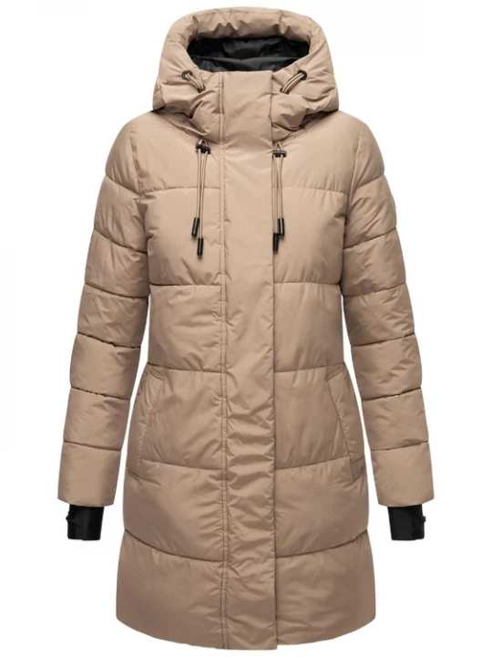 Foto van product MARIKOO Wintermantel 'Kaituu XVI' donkerbeige / zwart