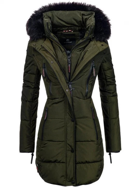 Foto van product MARIKOO Wintermantel 'Moonshine' kaki / zwart