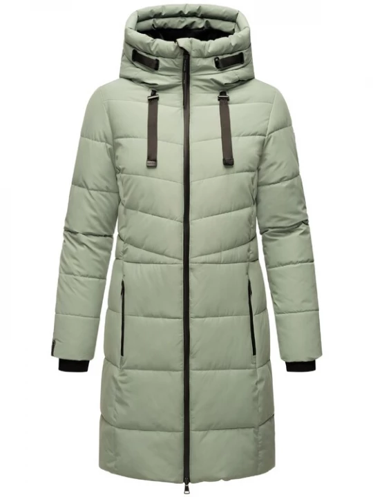 Foto van product MARIKOO Wintermantel 'Natsukoo XVI' pastelgroen / zwart