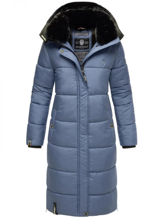 Foto van product MARIKOO Wintermantel 'Reliziaa' smoky blue / zwart