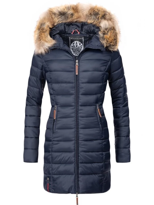 Foto van product MARIKOO Wintermantel 'Rose' donkerblauw / bruin