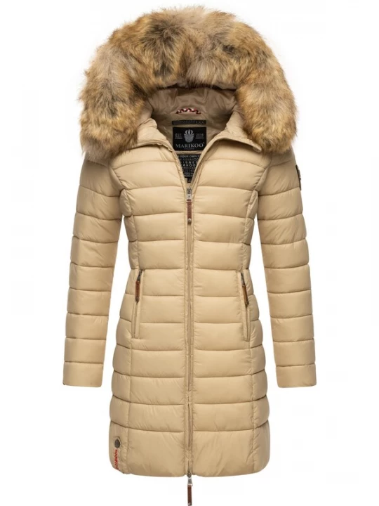 Foto van product MARIKOO Wintermantel 'Rose' ivoor / bruin / rood