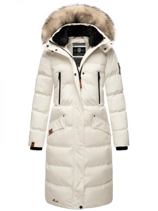 Foto van product MARIKOO Wintermantel 'Schneesternchen' beige / zwart / wit / offwhite