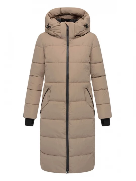Foto van product MARIKOO Wintermantel 'Zuraraa XVI' taupe / zwart