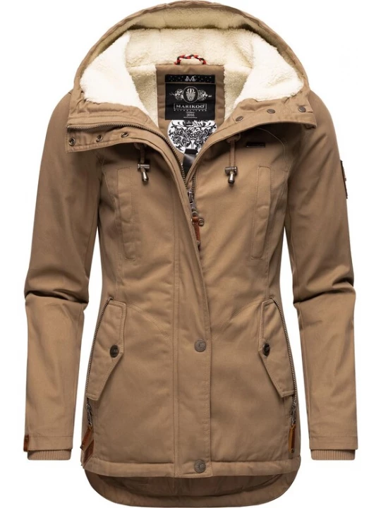 Foto van product MARIKOO Winterparka 'Bikoo' lichtbruin / wit