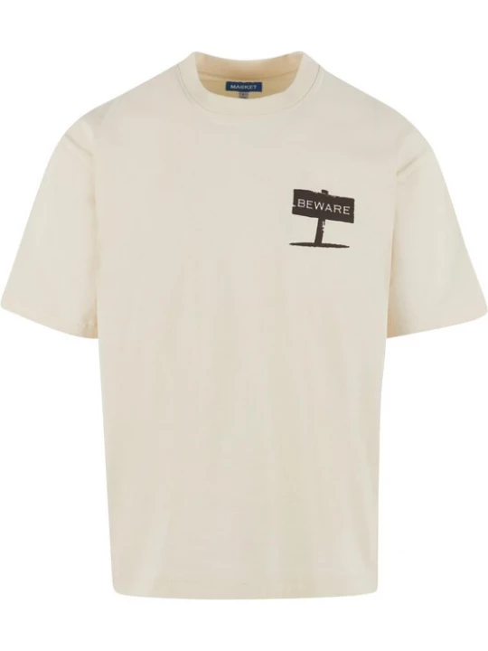 Foto van product MARKET Shirt 'Beware Pet' ecru / zwart