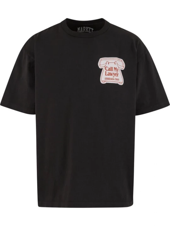 Foto van product MARKET Shirt 'Call My Lawyer Magnet' oranje / zwart / wit