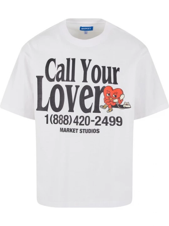 Foto van product MARKET Shirt 'Call My Lover' rood / zwart / wit