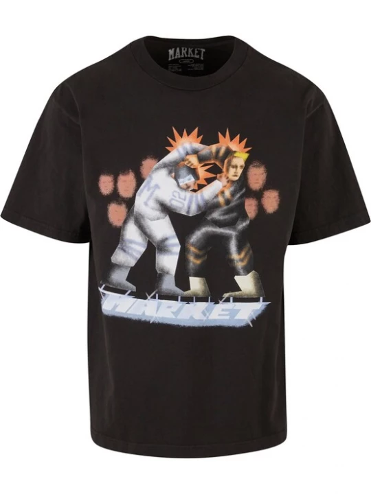 Foto van product MARKET Shirt 'Gloves Down' lichtgrijs / roestrood / zwart