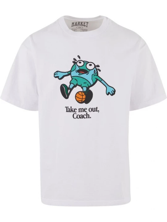 Foto van product MARKET Shirt 'Personal Foul' lichtblauw / jade groen / oranje / wit