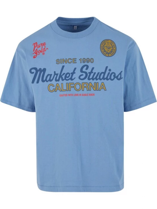 Foto van product MARKET Shirt 'Pure Gold' blauw / mosterd / rood