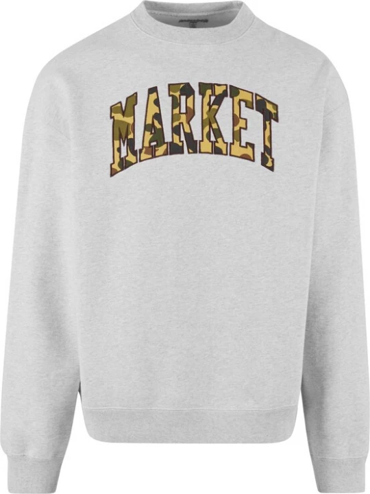 Foto van product MARKET Sweatshirt 'Duck' grijs gemêleerd / kaki / olijfgroen / zwart