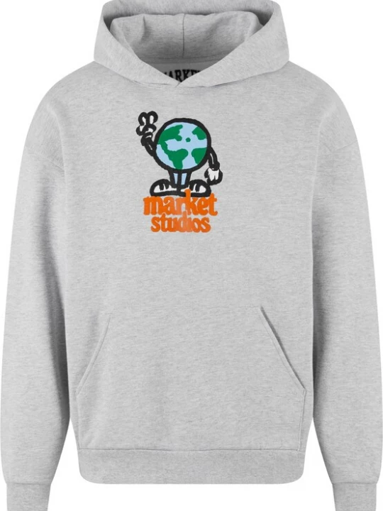 Foto van product MARKET Sweatshirt 'World Peace' lichtblauw / grijs / donkeroranje / zwart