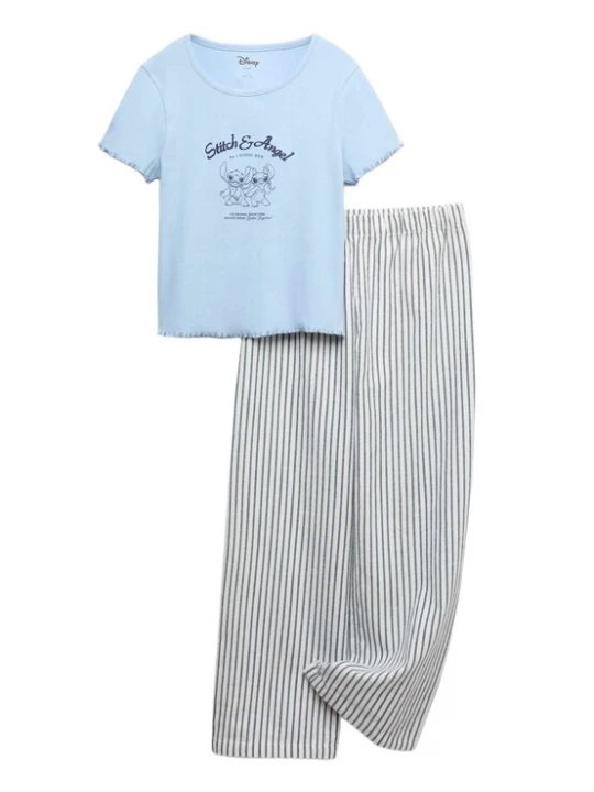 Foto van product Marks & Spencer Nachtkledij 'Lilo & Stitch™' lichtblauw / donkerblauw / wit