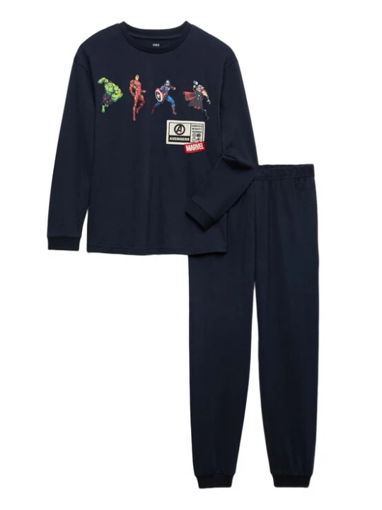 Foto van product Marks & Spencer Nachtkledij 'Marvel™' navy / lichtgroen / rood