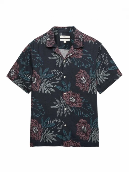 Foto van product Marks & Spencer Overhemd navy / grijs / wit