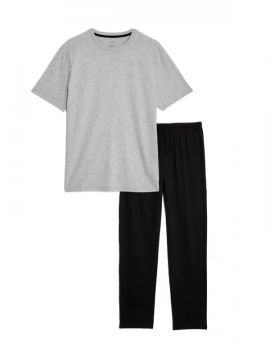 Foto van product Marks & Spencer Pyjama lang grijs / zwart