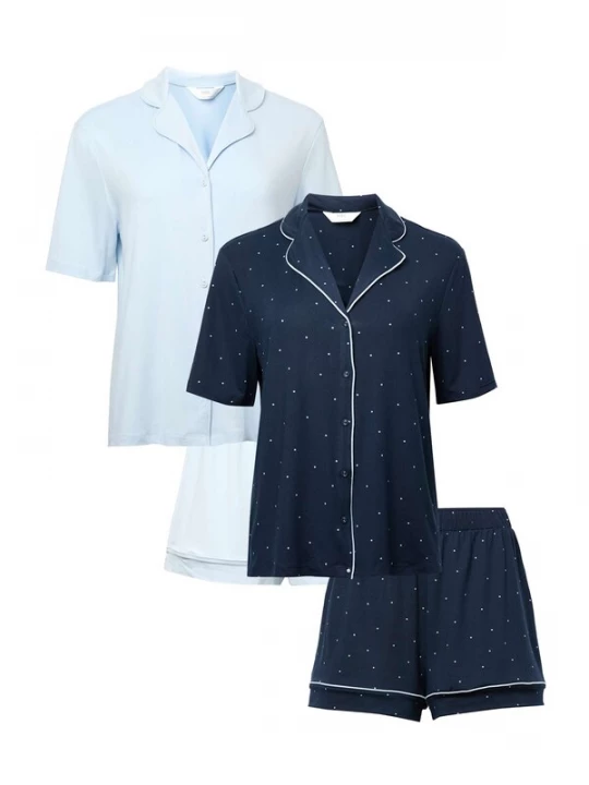 Foto van product Marks & Spencer Pyjama navy / pastelblauw