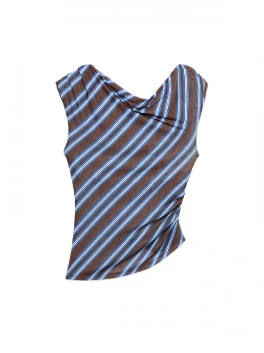 Foto van product Marks & Spencer Shirt blauw / chocoladebruin / wit