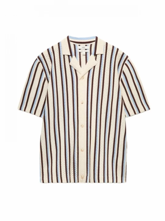 Foto van product Marks & Spencer Shirt lichtbeige / lichtblauw / bruin