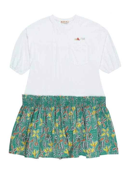 Foto van product Marni Jurk geel / jade groen / oranje / offwhite