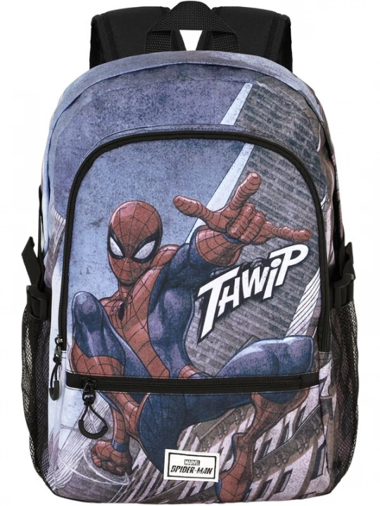 Foto van product marvel Rugzak 'Spiderman Arachnid-Fan Fight 2.0' blauw denim / brokaat / oudroze / wit