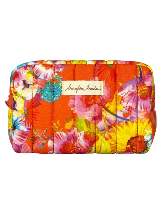 Foto van product Marylène Madou Make up tas 'Silk Flowers' koraal