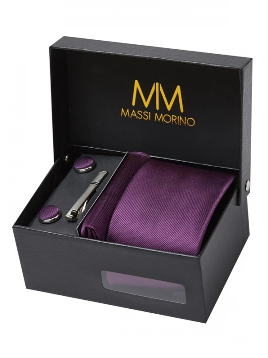 Foto van product Massi Morino Stropdas donkerlila